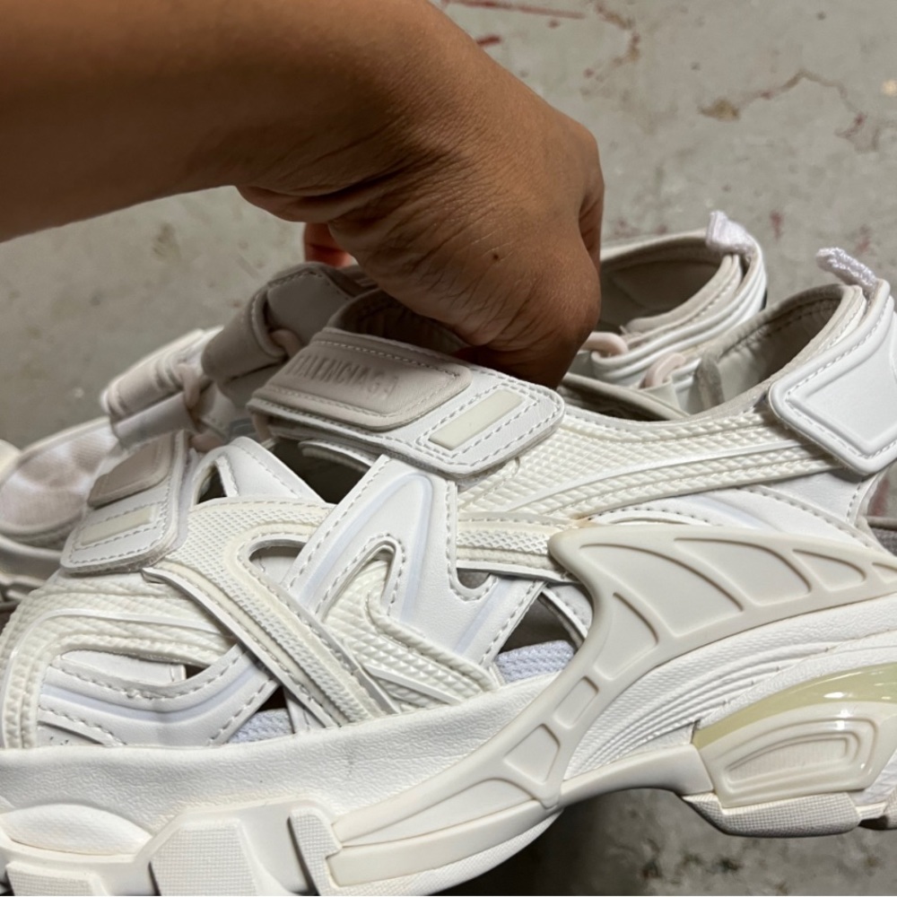 White used balenciaga sandals.